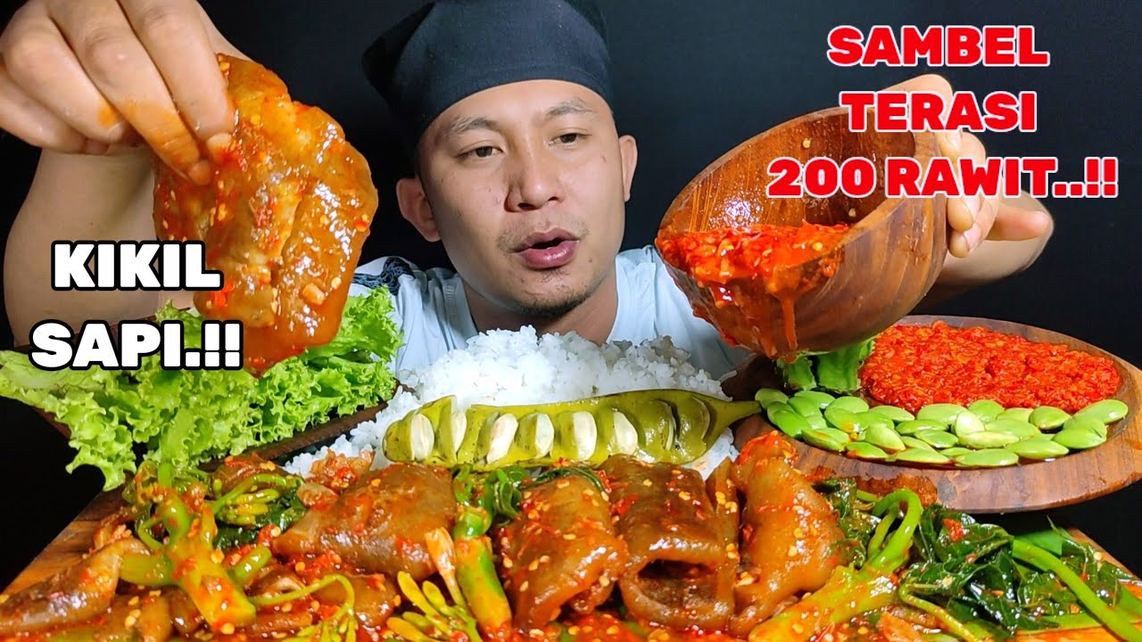KIKIL SAPI PEDAS DOWER‼️SAMBEL TERASI, PETAI GORENG, LALAPAN