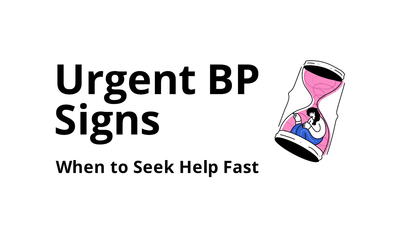 Which symptoms mean you should seek urgent care for high blood pressure readings?