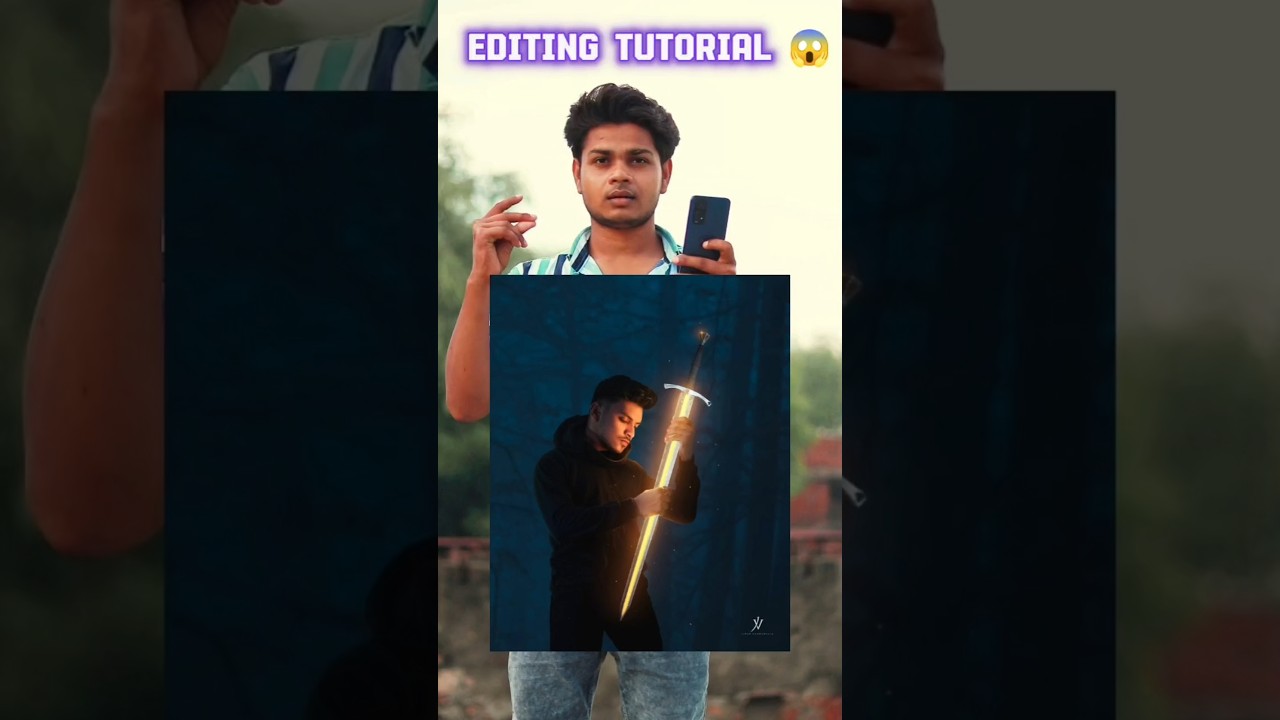 Sword 😱 Creative Photo Editing Tutorial / #picsart #photography #shortvideo #shorts