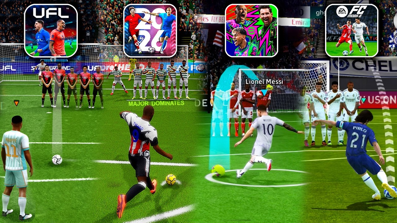 UFL Mobile vs DLS 26 vs eFootball 26 Mobile vs FCM 26 | Freekick Comparison