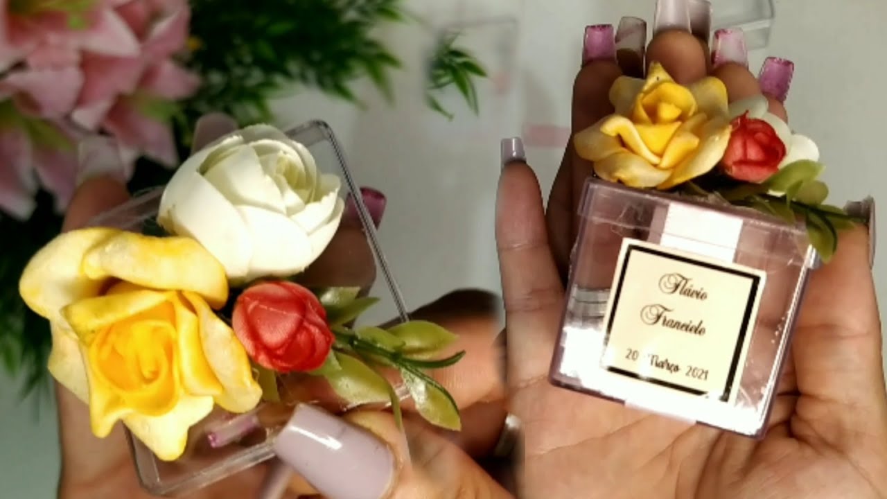 Faça Você Mesmo: Lembrancinhas de Noivado / Casamento caixinha com Flores 🌹🌼🌷 Inspiração Pinterest