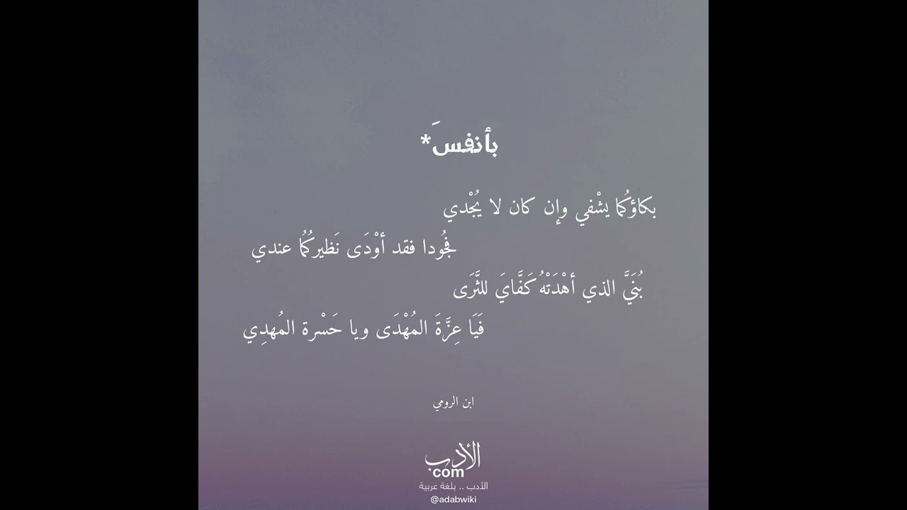 بكاؤكما يشفي وإن كان لا يجدي/ حداء