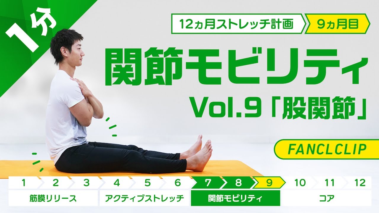 関節モビリティ / 股関節　【1分】12ヶ月ストレッチ計画Vol.9