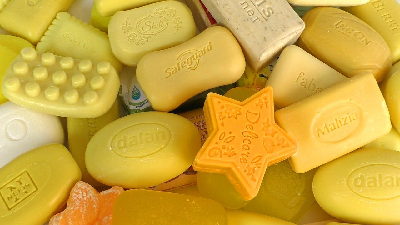 ASMR Unboxing yellow soap collection 🧼💖 No Talking. Soap opening HAUL #5 Распаковка желтого мыла.