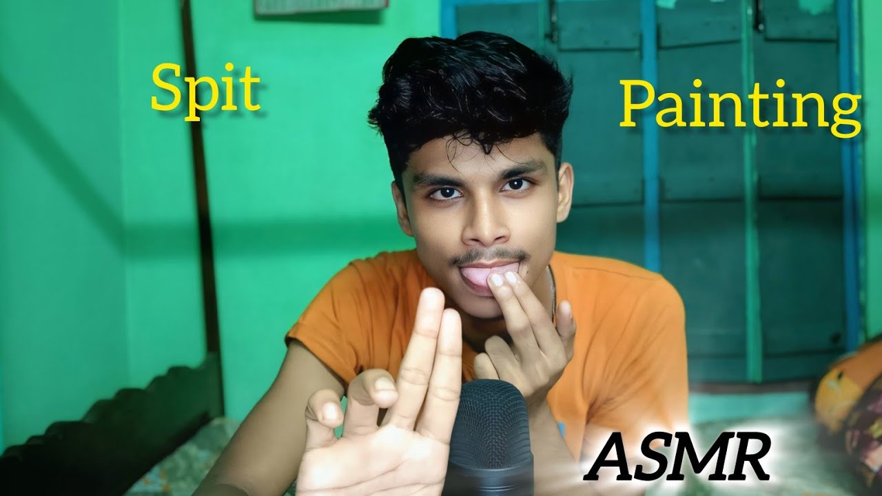 ASMR Spit Painting with 4 Fingers 🎨 Tingly Artistic Sounds.