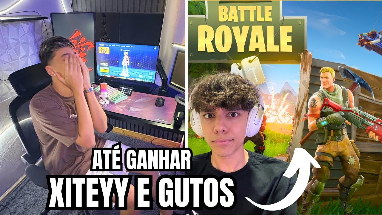 FICAMOS 15 HORAS EM LIVE PRA GANHAR 1 PARTIDA NO FORTNITE KKKKK - Xiteyy ft. @gutos_