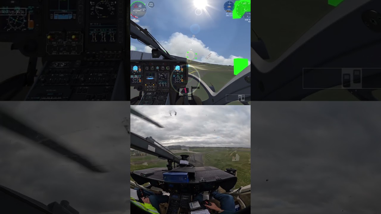 Airbus EC135 helicopter takeoff - Aerofly FS Flight simulator vs Real life #pilot