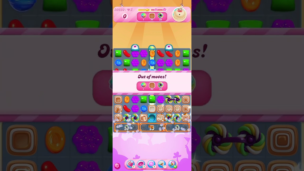 Candy Crush Saga Level 20650 complete + *OVNI + 28 MOVIMIENTOS* (nivel 20650)