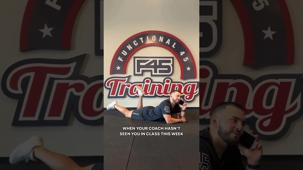 When your coach notices you&rsquo;ve been MIA in class. 👀  #f45 #f45training