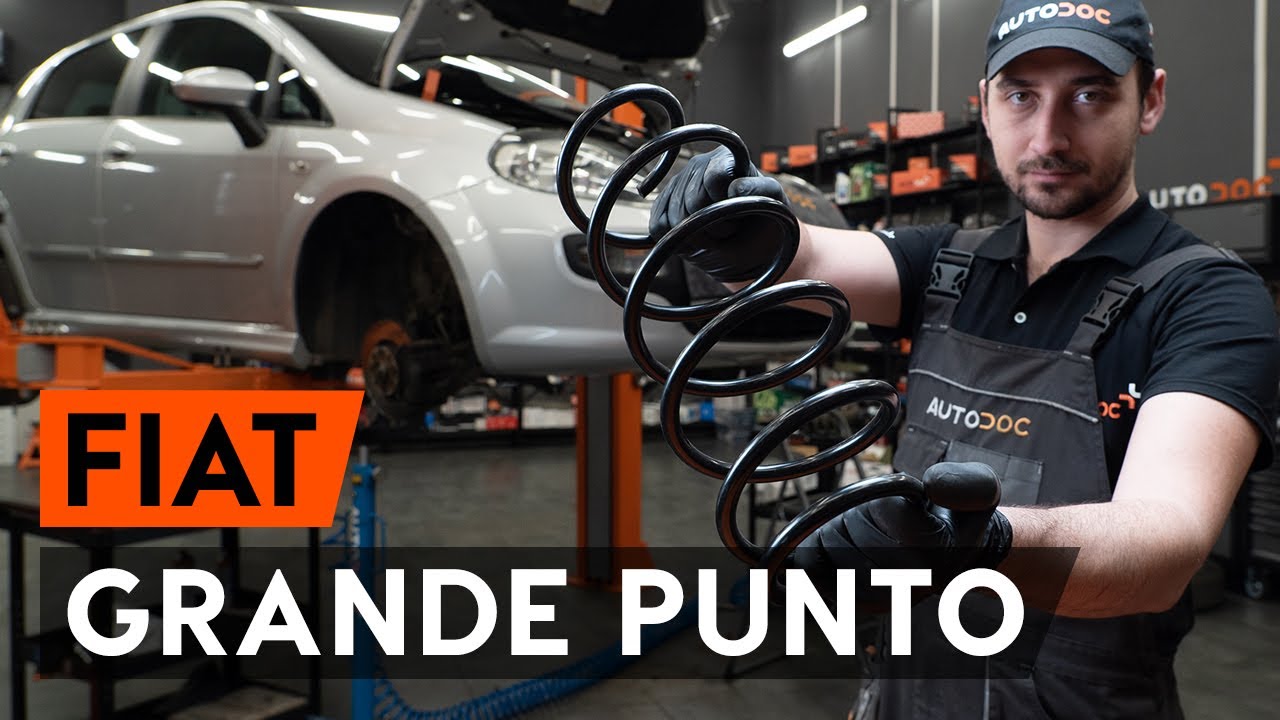 How to change front springs / front coil springs on FIAT PUNTO 199 [TUTORIAL AUTODOC]