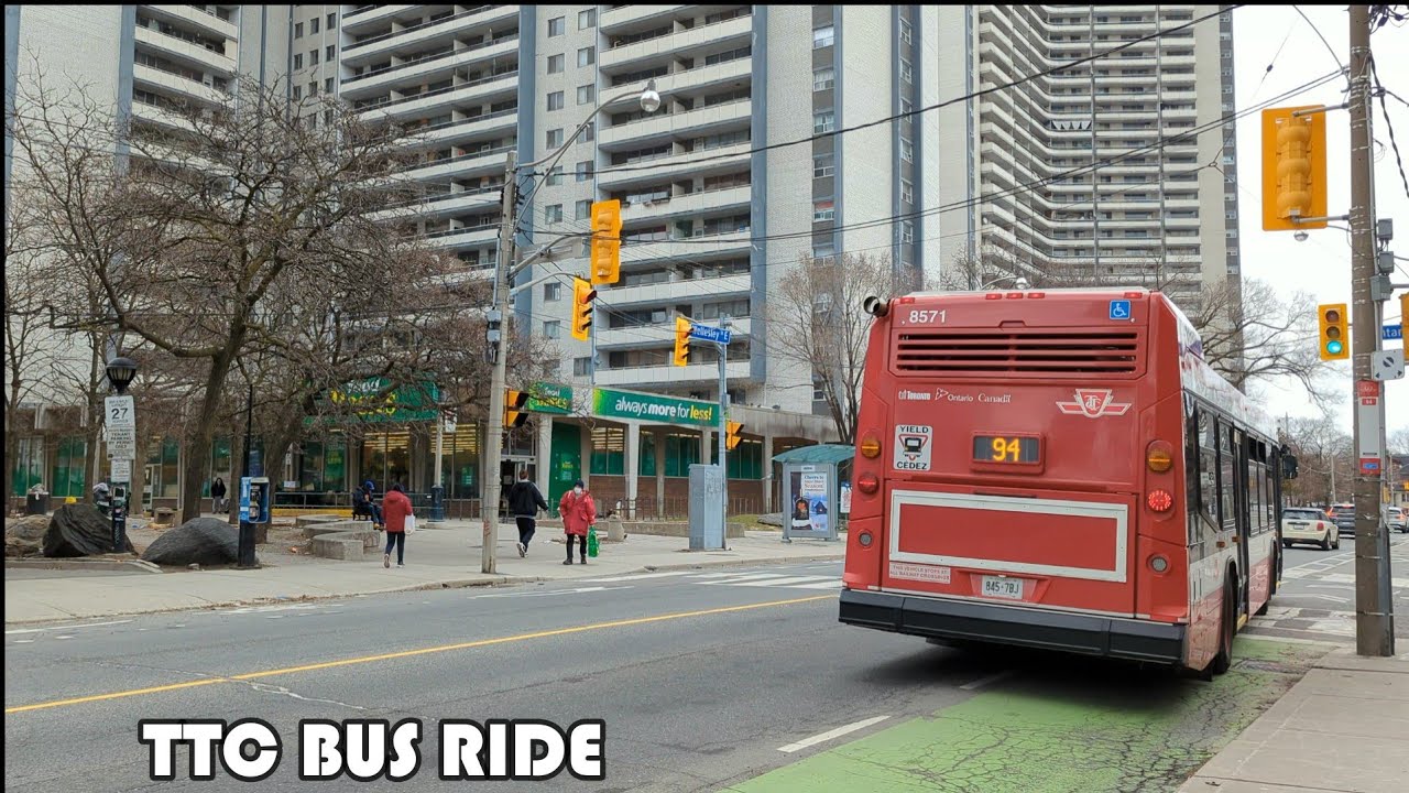 TTC Route 94 Bus Ride From St George St To Ontario St