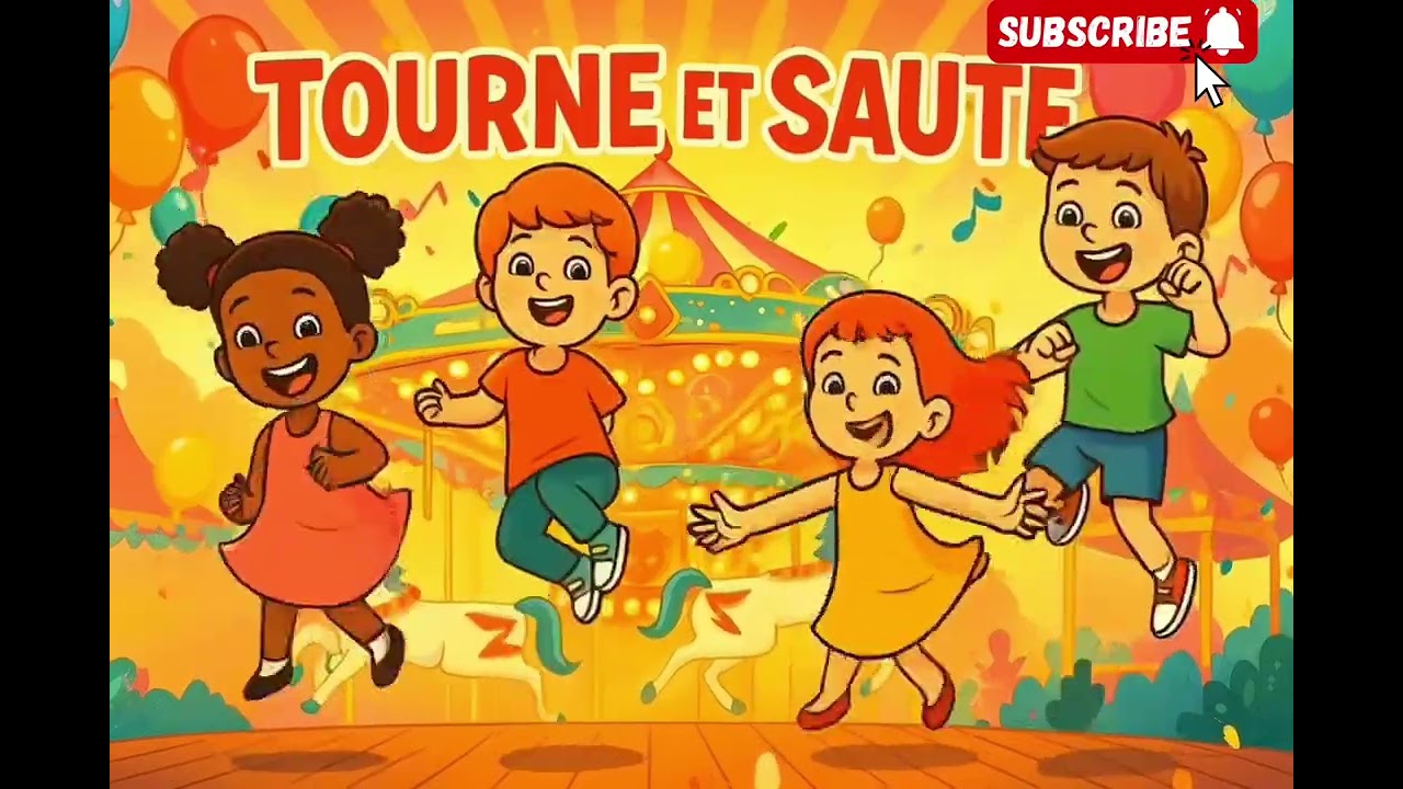 Tourne et saute: chante et danse avec chanson pour enfant en français 