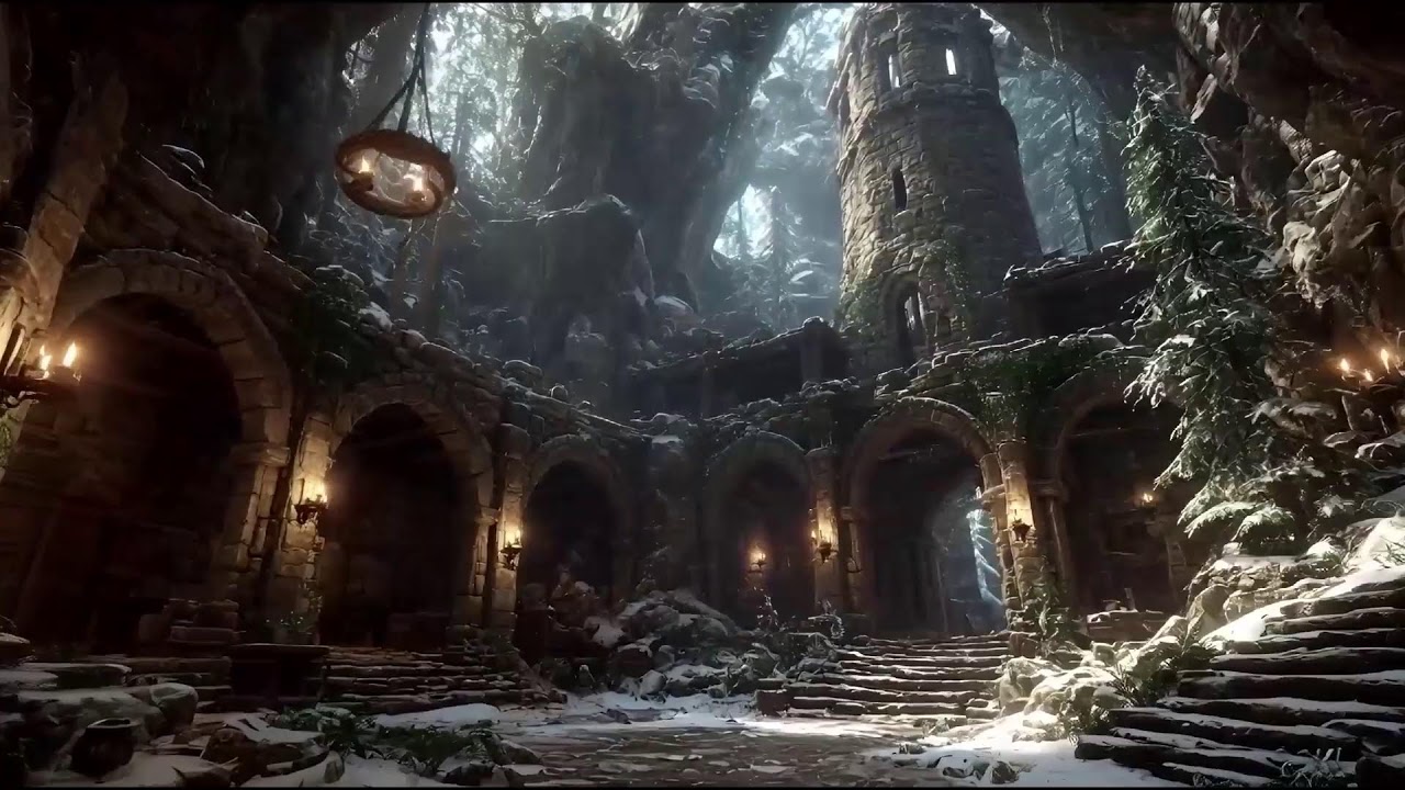 Winter Sanctuary in the Castle – Live Medieval Ambience & Snowy Nights [LIVE]