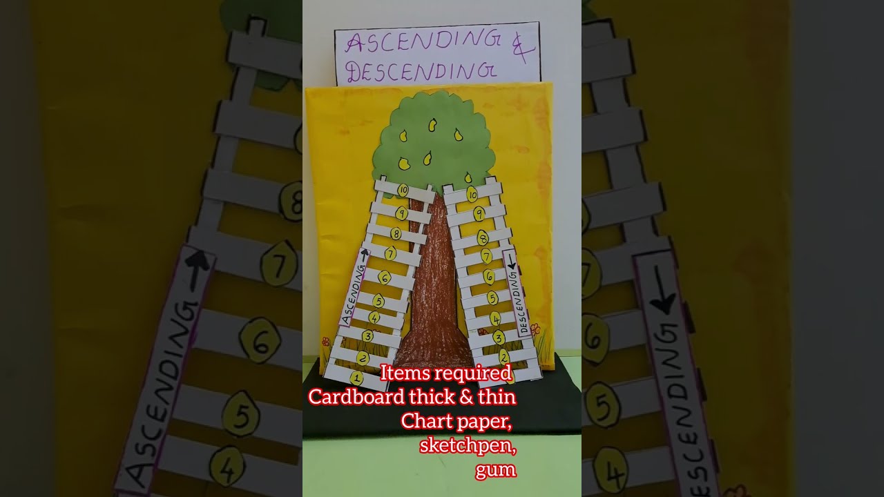 #Easy maths project on ascending and descending order # #Maths exhibition #Berly&Family
