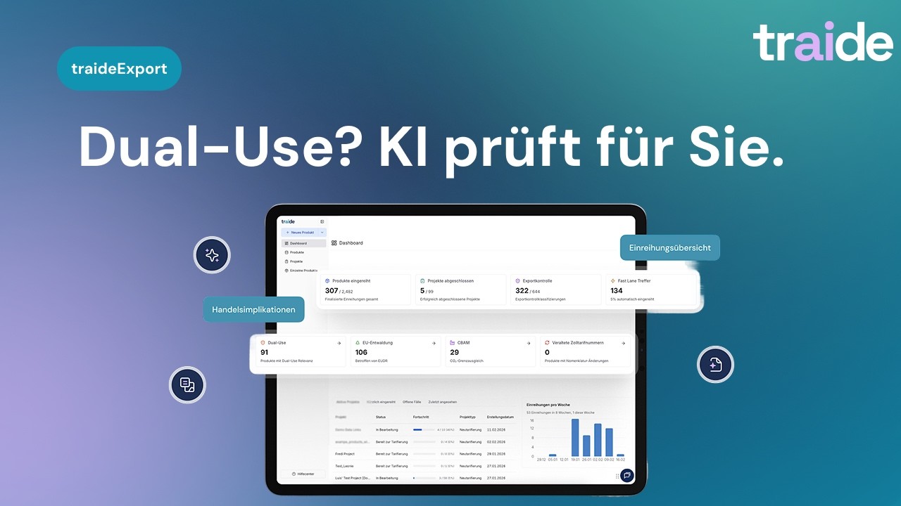 Exportkontrolle mit KI – so funktioniert traideExport