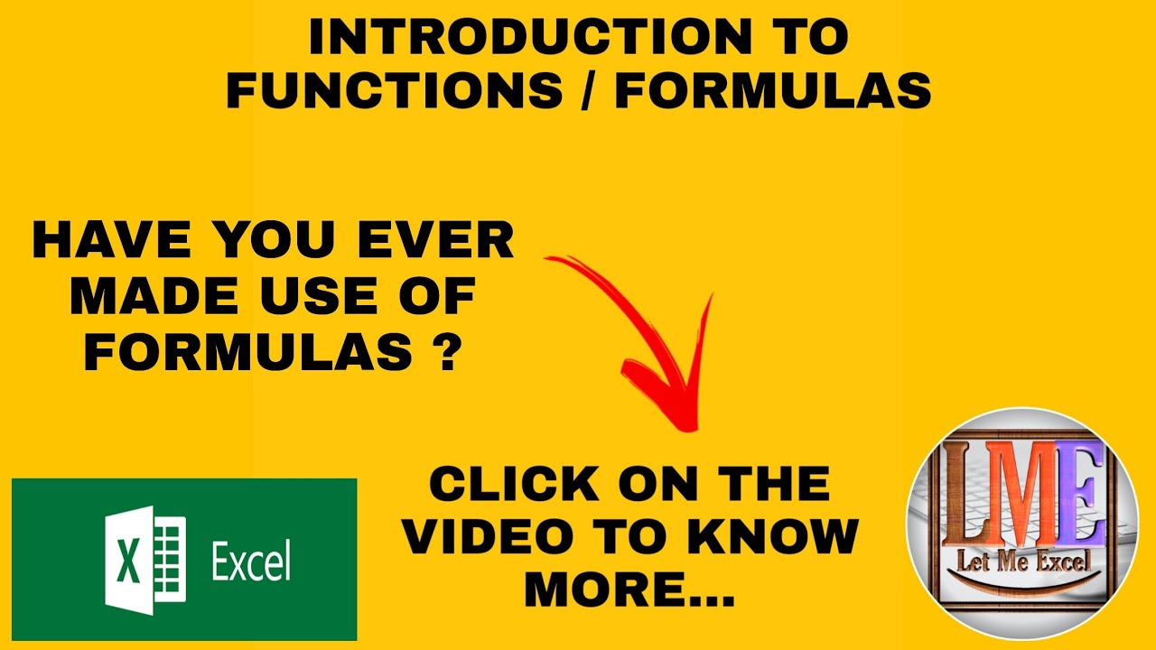 Introduction To Formulas Or Functions(Sum, Average,Min,Max,Count,Today,Now,Row,Column)