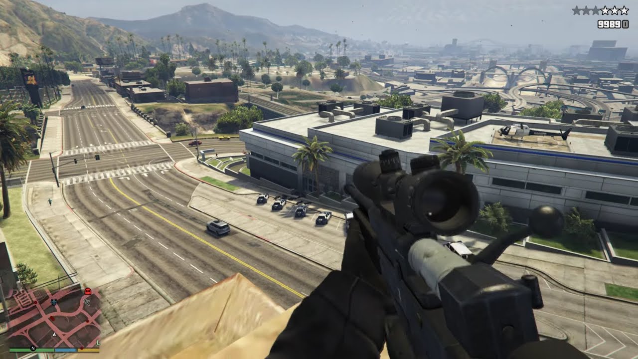 GTA 5 - Sniper Attack on the Police Station + Ten Star Escape