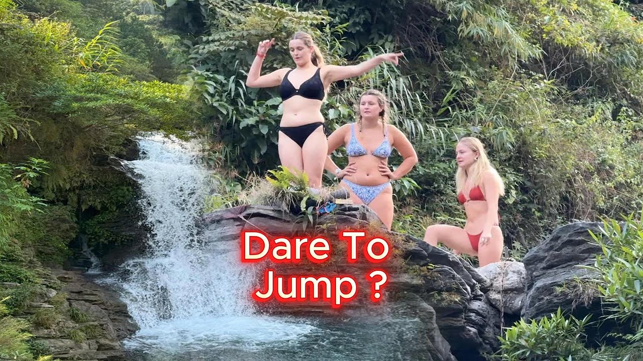 Exploring A Hidden Waterfall-Pure Power Of Nature Unleashed #usa #travel #waterfall #cliffjumping