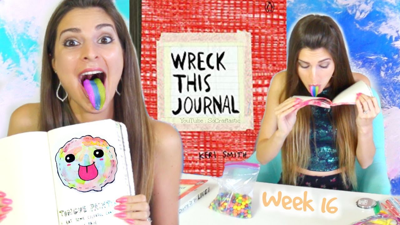 WRECK THIS JOURNAL 16: Stranger Things, Tongue Painting, & Clouds | SoCraftastic