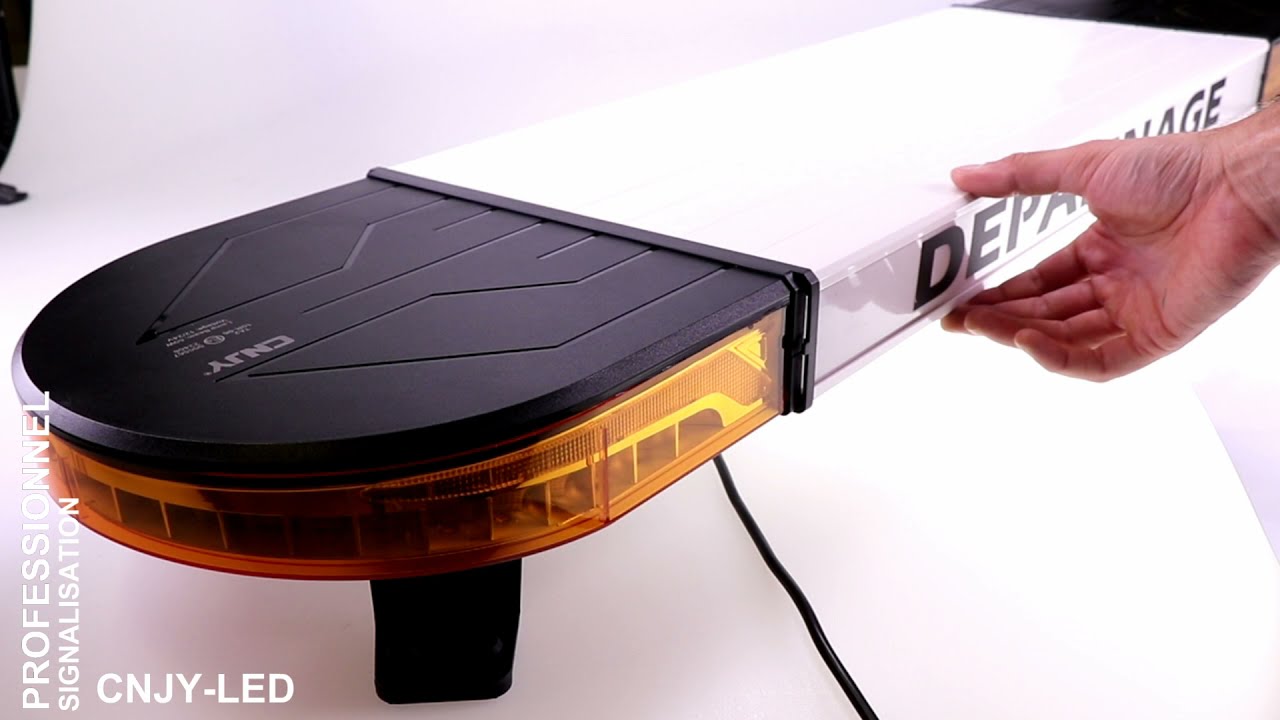 GYROPHARE RAMPE DE TOIT A LED ORANGE GYROBOX-VISIO4® PERSONNALISABLE 12V 24V ECE R65 10R