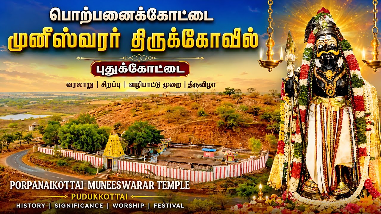 புதுக்கோட்டை பொற்பனைக்கோட்டை முனீஸ்வரர் கோயில் முழுமையான வரலாறு Porpanaikottai Muneeswarar Temple