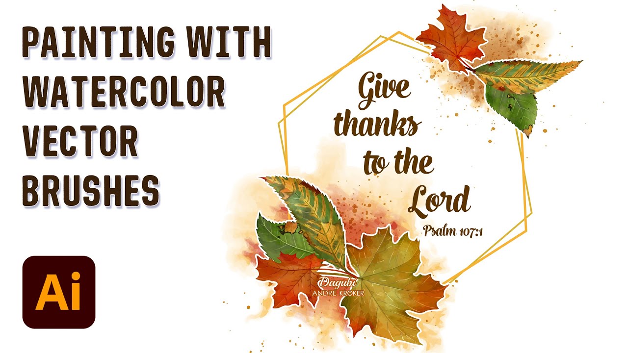 How to make an Autumn Frame with Vector Watercolor Leaf Brushes in Adobe Illustrator