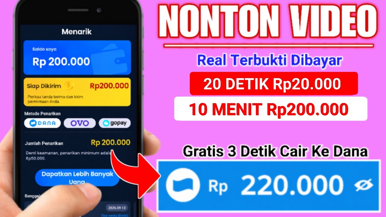 APLIKASI BARU! Nonton Video 20 Detik Dibayar Saldo Dana - Aplikasi Penghasil Saldo Dana Terbaru 2026