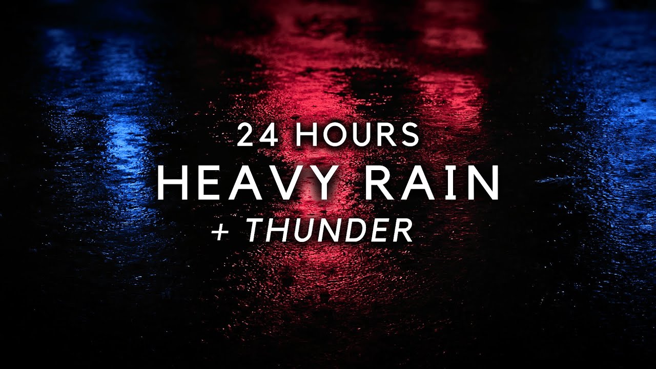 Rain and Thunder to Sleep FAST - 24 Hours Heavy Rain Thunderstorm for Sleeping