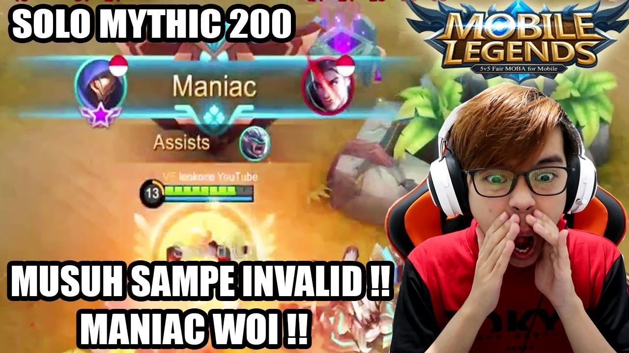 SOLO RANK BIKIN GW JADI GILA !! AUTO MANIAC MAMANK!!- Mobile Legends Indonesia
