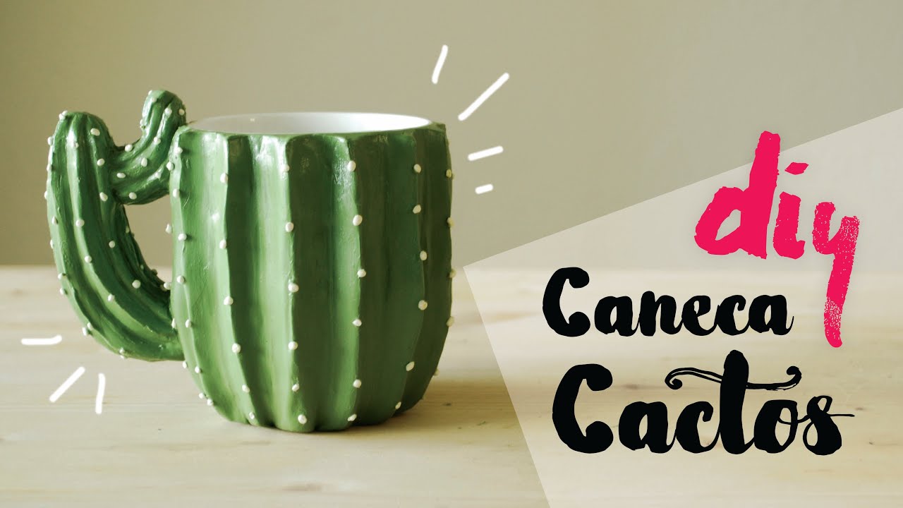 DIY: Caneca Cactos (Cactus Mug)! Presente Dia dos namorados! por Isabelle Verona