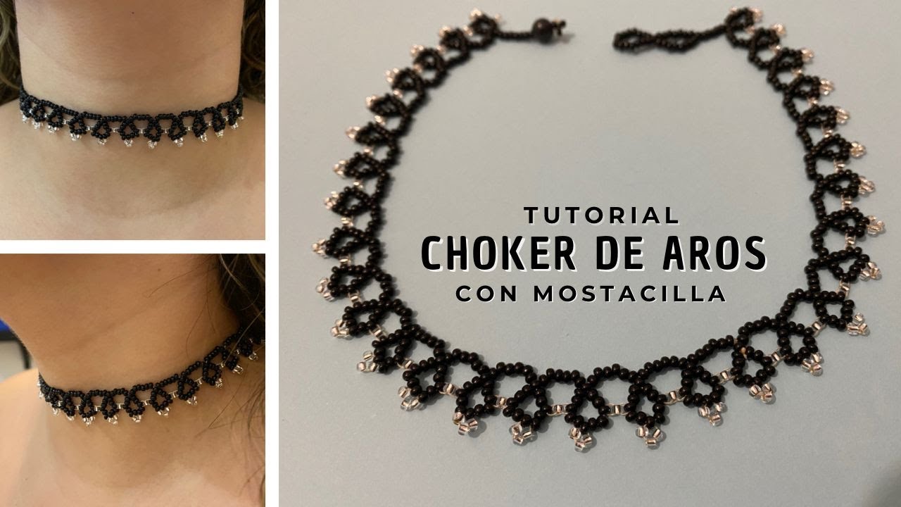 Gargantilla / choker  de aros en mostacilla / chaquiras PASO A PASO