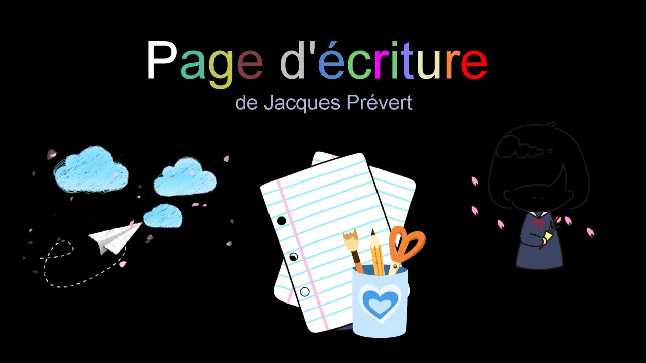 Page d'écriture  🚸 Jacques Prévert 📖