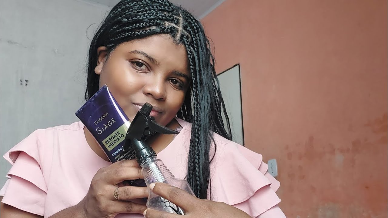 Primeira vez lavando minhas tranças french curl