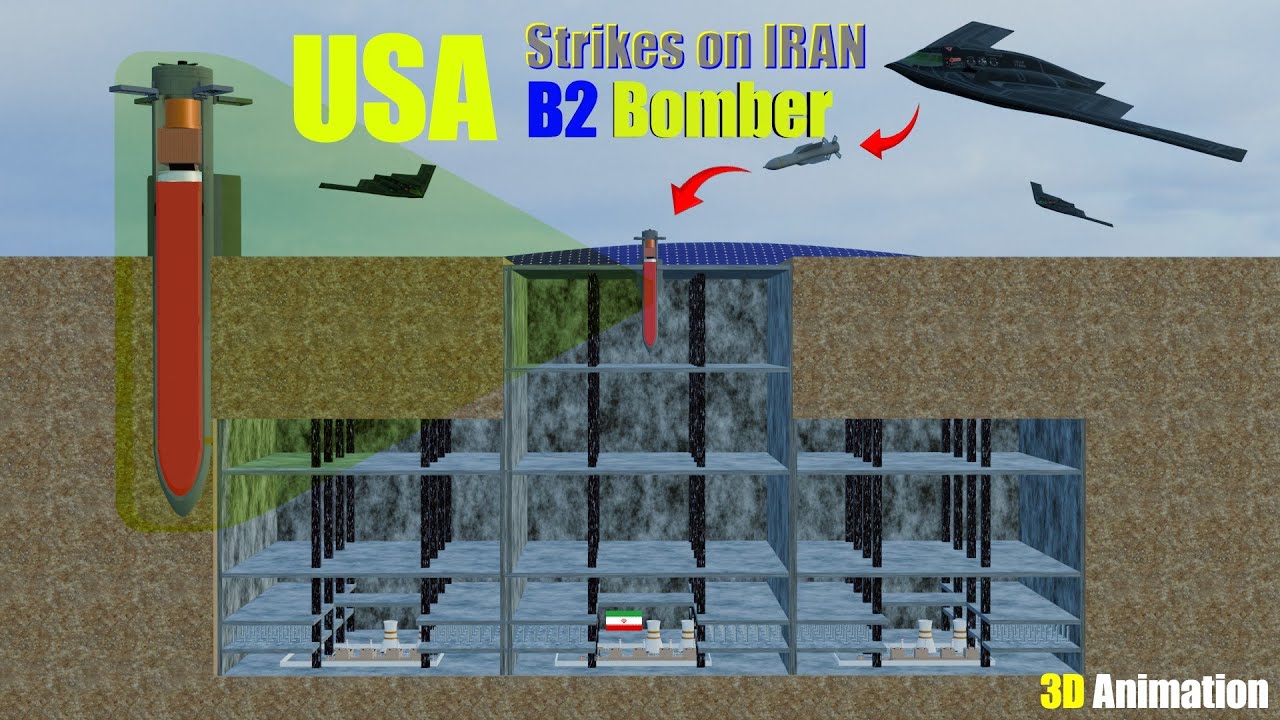 Bunker Buster Bomb : B2 bombers Strike Iran Nuclear Sites : Explain with 3D Amimation