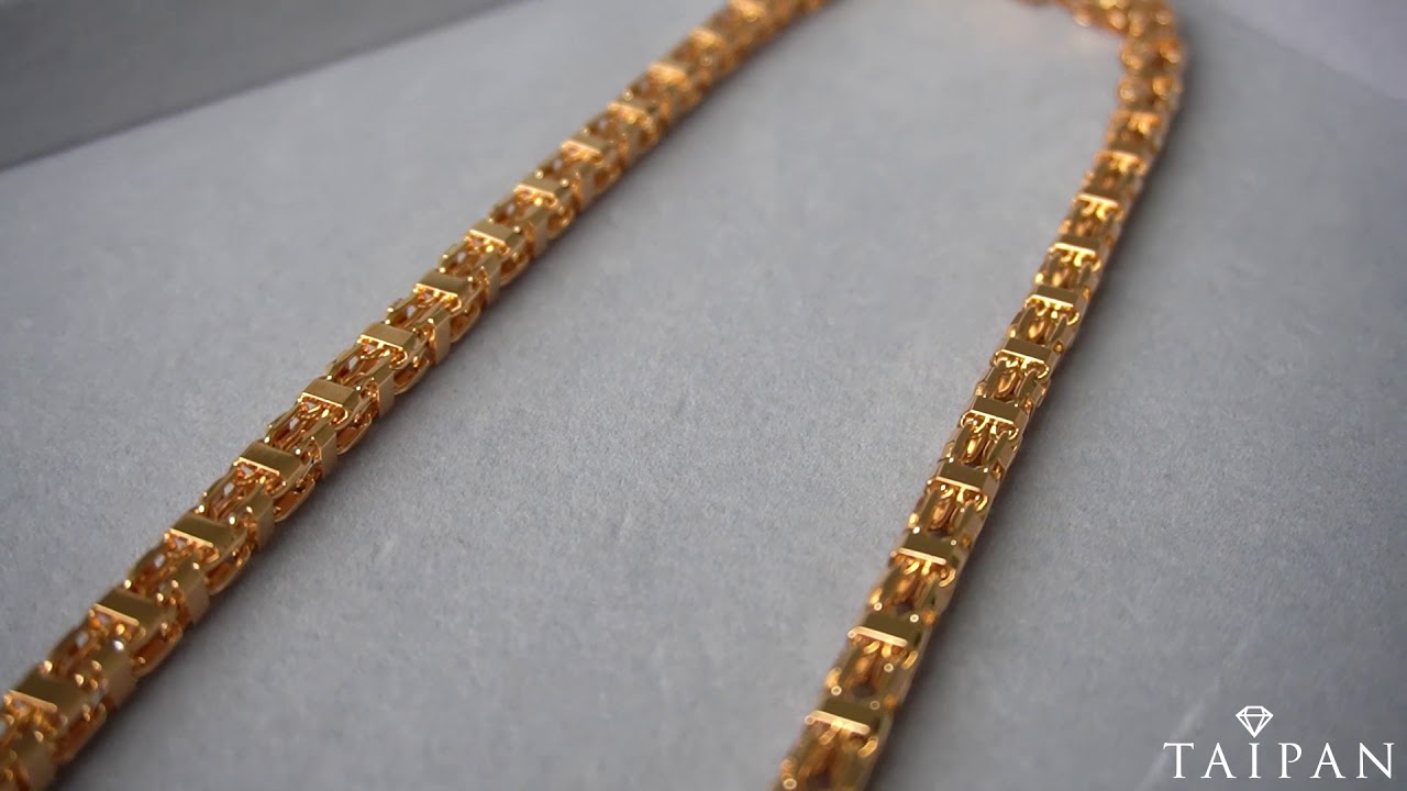 Taipan K&auml;figkette 7,4mm breit 70cm lang, 925 Sterlingsilber mit zus&auml;tzlicher Vergoldung