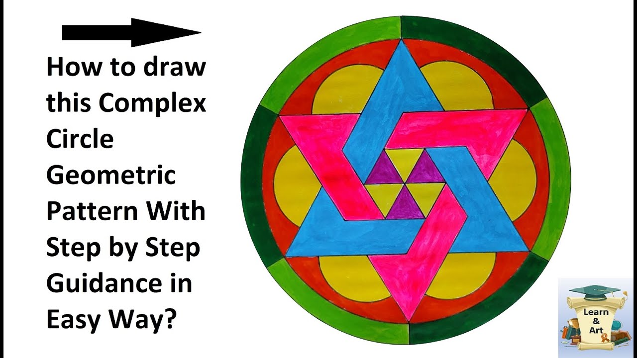 Geometric Circle Design With Painting || How to draw this Geometric Design Step by Step || Mandala