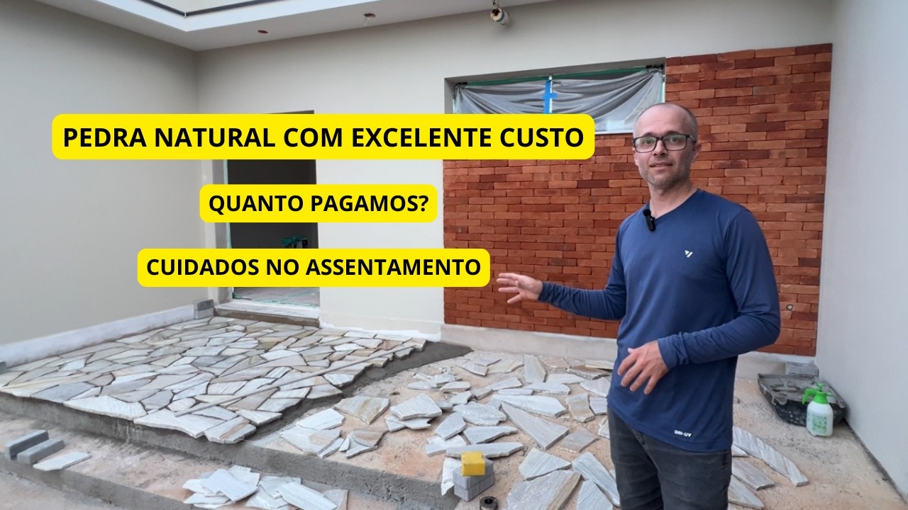 Pedra caco São Tomé, quanto custa? Como assentar e quais os cuidados? Casa térrea 166 m².