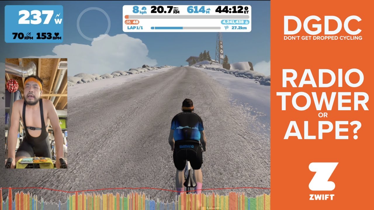 37km TT up Zwift's RADIO TOWER KOM! feat. Hilly, Epic and Volcano KOM // DURA-ACE Challenge