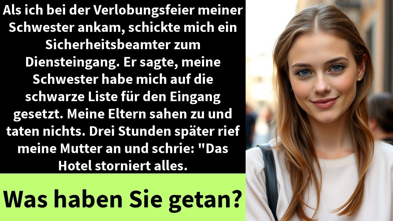 Als ich bei der Verlobungsfeier meiner Schwester ankam, schickte mich ein Sicherheitsbeamter zum