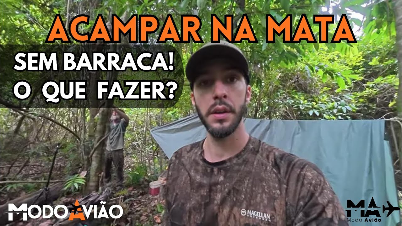 24h no Mato | Acampamento Raiz no Cerrado, Chuva, Fogo e Abrigo | Modo Avi&atilde;o