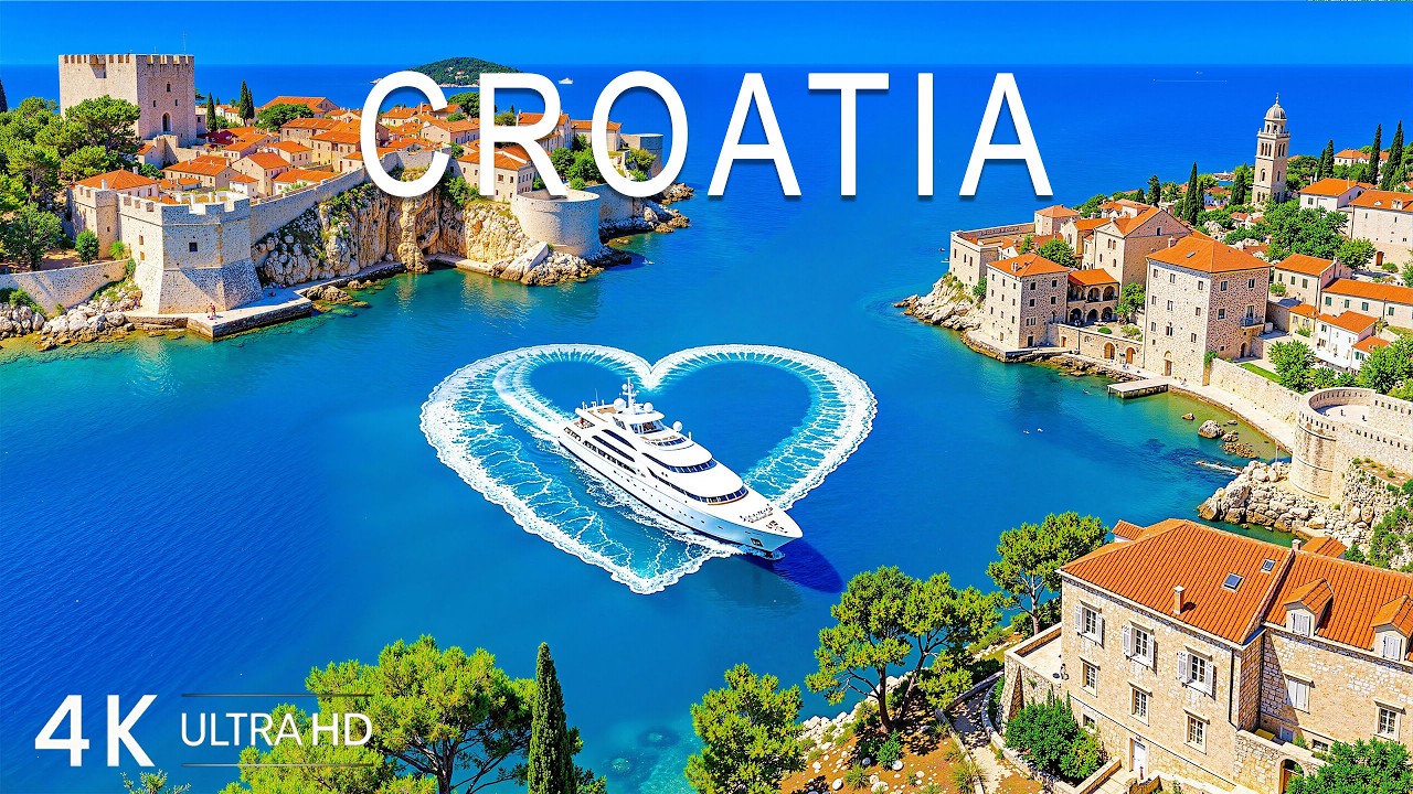 [4K] Хорватия 🇭🇷 Дубровницкие стены, Изумрудное море и исторические достопримечательности