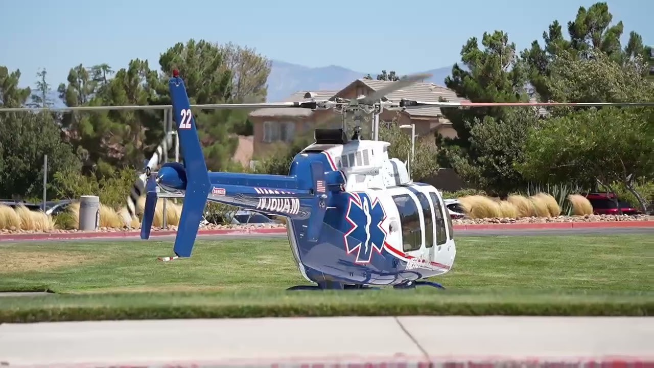 Air Methods Bell 407 Departing Palmdale Regional Medical