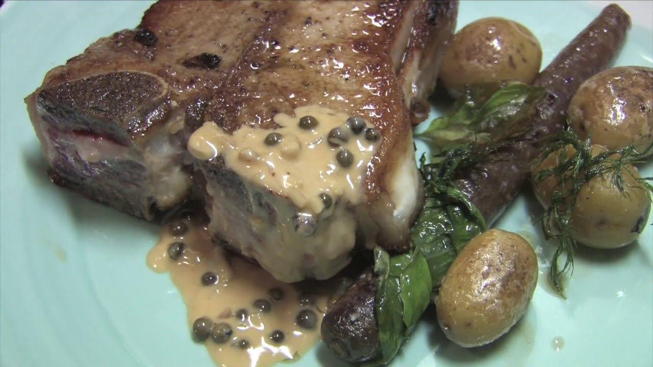 Gaspar's Veal Chop w/ Green Peppercorn Sauce