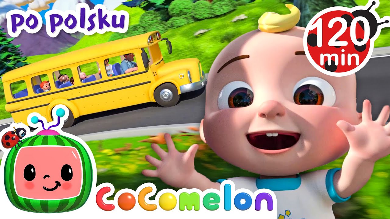 Koła w autobusie (wersja szkolna) | CoComelon po polsku 🍉🎶 Piosenki dla dzieci