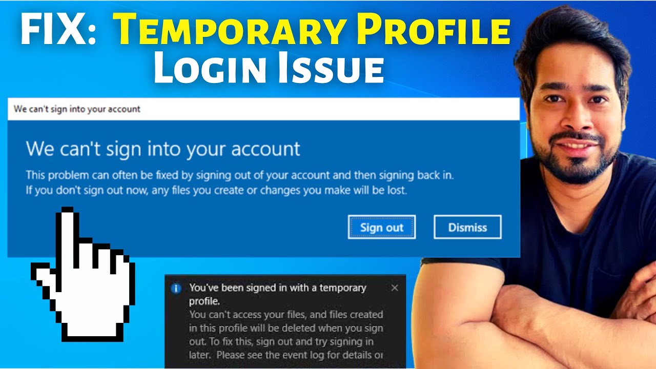 We can't sign in to your account in Windows 10 | Windows 10 Temporary User Profile (TEMP) Issue