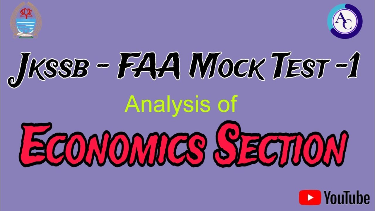 ECONOMICS|MOCK TEST ANALYSIS|JKSSB FAA |JKSSB |
