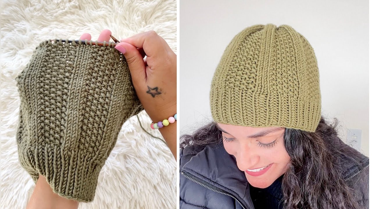 GORRO EM TRICÔ COM AGULHA CIRCULAR | Tricote com apenas um novelo! Tutorial rápido 🧶