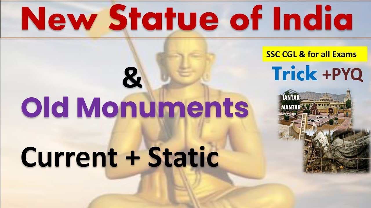 New statue of India || Old Monuments|| Tricks 🌝|| Current+ Static