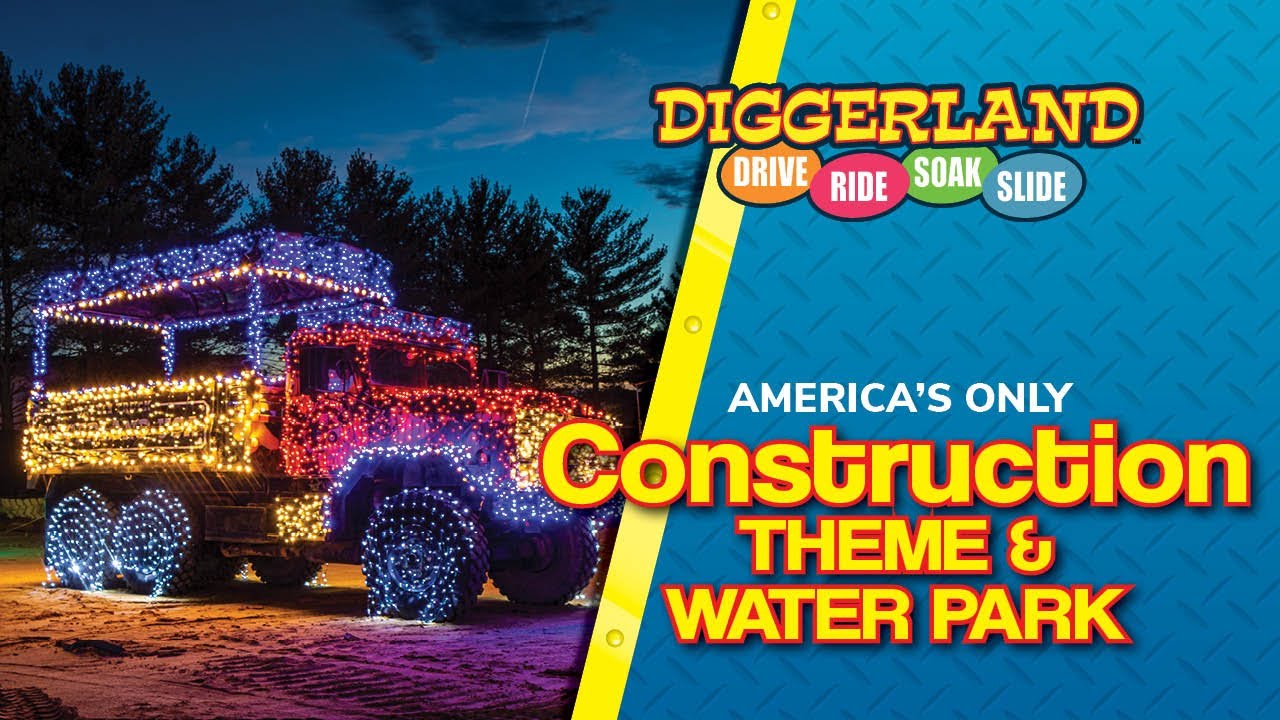Visit the Drive-Thru Holiday Light Show at Diggerland USA