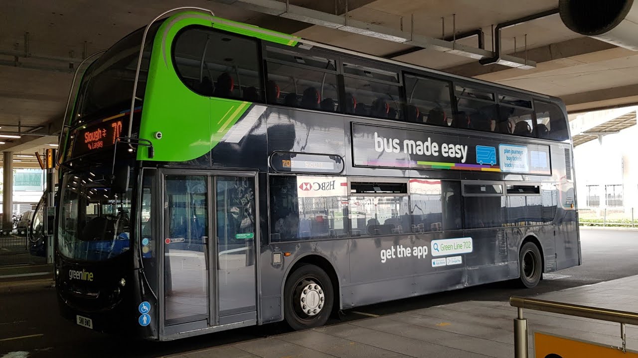 Full Ride: Bus Route 703 Bracknell - Heathrow Terminal 5. Greenline Enviro400 1204 (SN11 BWD)